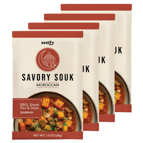 Zestify Savory Souk Moroccan Seasoning Packets | Spice Blend for Beef Stew,