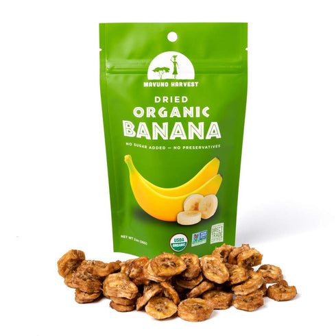 2 Oz, Pack 6 Mavuno Harvest Dried Banana Chips Fruit Snacks | Organic Dried Banana | Healthy Snacks for Kids & Adults |