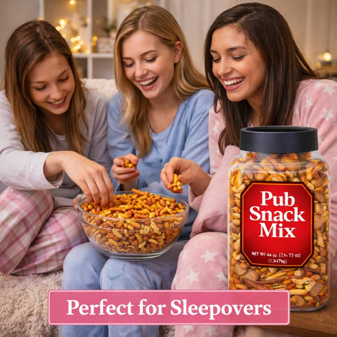 Generic 44 Oz Pub Snack Mix Crunch Assortment Party Size Savory Snack - Honey Mustard Cheddar Cheese Pretzel Sesame