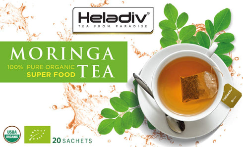 100% Immunity 20 HELADIV Moringa Tea - Organic Moringa Super Food Tea - Energy & Booster, Stress Relief - Individually