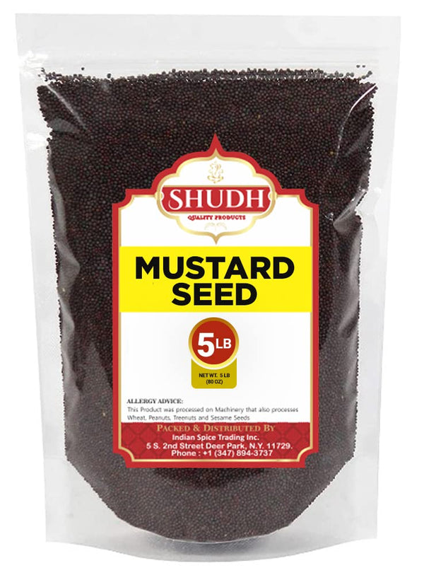 jimidar SHUDH Black Mustard Seed 5 LB | 80 oz | Whole Spice