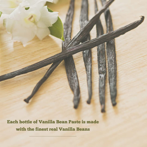 100% 4 oz (Pack 2) Vanilla Bean Paste - Native Vanilla - All Natural Pure Vanilla Bean Paste - Made with Organic Agave