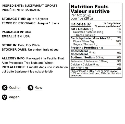1.5 Food to Live Buckwheat Groats, Pounds - Hulled Whole Grains, Raw, Kosher, Vegan, Sirtfood, Bulk, Good Source