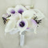 (12stems Wedding Floral Purple Center Calla Lilies with Berries Bouquet)