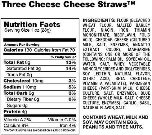 Mississippi Cheese Straw Factory 32oz (908g) Three-Cheese Cheese Straws in Plain Box