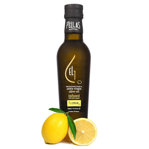 Organic Lemon Infused Extra Virgin Olive Oil 8.45 oz French Glass Bottle,