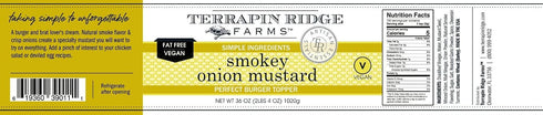 1 Terrapin Ridge Farms Smokey Onion Mustard Gourmet Mustard for Burgers, Brats, Sandwiches & More Quart Jar