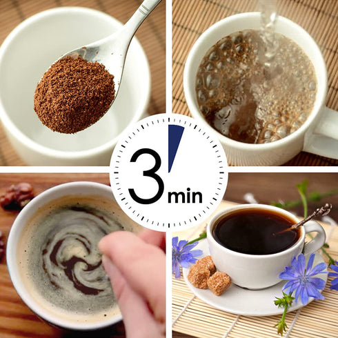 14.1 oz) CHICORAYA Instant Chicory Coffee - Best for Decaf and Diet - Keto & Vegan Beverage Blend - Coffeine-Free Cofee