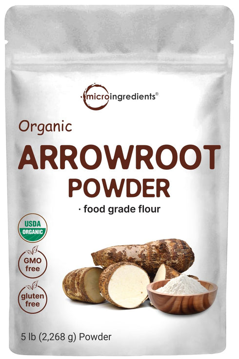 Organic Arrowroot Powder (Flour), 5lb (80oz) | Premium Source from Arrowroot Plants