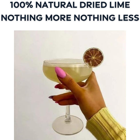100 100% (3.5oz) Dehydrated Lime Slices made in the USA | Dried Cocktail Garnish | Dried Lime slices | Dehydrated Lime