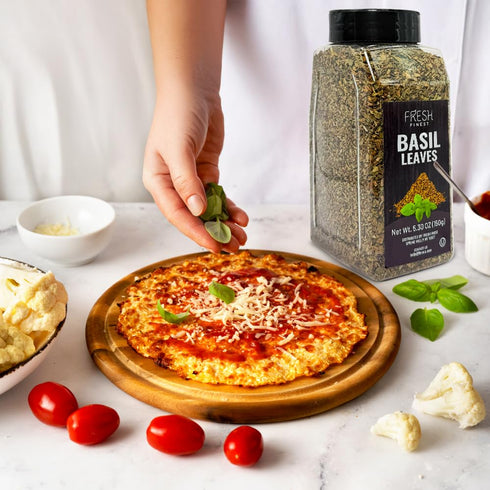 5.30 oz Fresh Finest Basil Leaves Spice Dried Sweet Basil for Cooking, Non-GMO, Gluten-Free