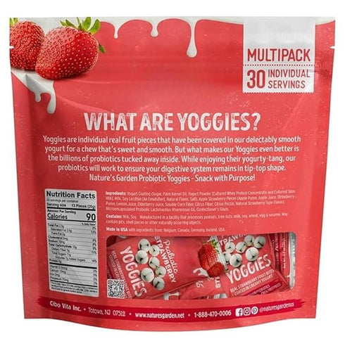 Generic 21oz (30 0.7oz), Pack, (30 Packs) Probiotic Strawberry Yoggies. x Yoggie Bites Strawberry Yogurt Covered Snack