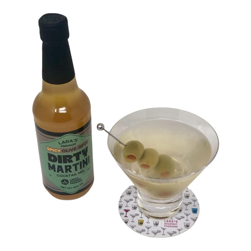 Lara's Gourmet Passions 10fl oz, 1 Lara's Premium Olive Juice Dirty Martini Cocktail Mix - Small Batch - Glass Bottle
