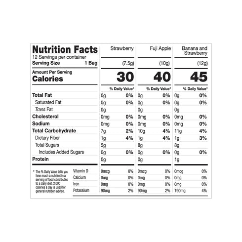 Pack, 24 100% Packaging Brothers All Natural Freeze Dried Fruit Crisps, Variety Single Serve Bags, Fuji Apple