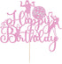 Microphone Happy Birthday Cake Topper-Music Lover Birthday DecorationsGlitter Host Music Cake Decor Karaoke Musical