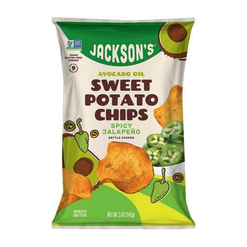 Jackson's Honest Jacksons Sweet Potato Spicy Jalapeno Chips made with Premium Avocado Oil (5