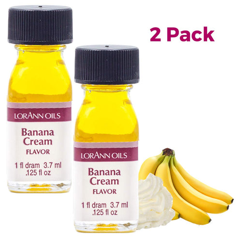 LorAnn Oils Super Strength Flavoring - Banana Cream, Pack of 2, 0.125 fl oz - Bold, Natural Flavors for Candy Making