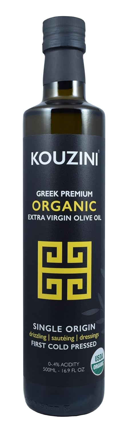 Kouzini Organic Greek Extra Virgin Olive Oil, First Cold Pressed, Single Origin,