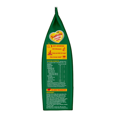 Saffola 500 (17.63 oz) Masala Oats Veggie Twist, grams - Vegetarian