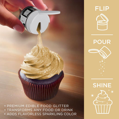 Bakell Gold Tinker Dust (5g, 1x Jar) Edible Glitter for Food, Desserts, and Beverages