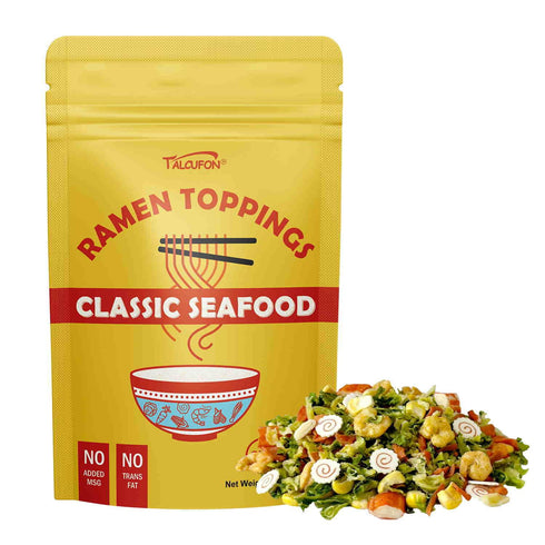 Talcufon Ramen Toppings 8 Oz, Classic Seafood and Vegetables Mix Premium Seafood and