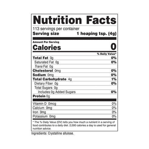 (1 LB) 0 Nutricost Allulose Sweetener - KETO Sugar, Calorie, Low Carb, Natural Sugar Alternative, Crystalline Powder