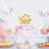 Gold Glitter Welcome Home Cake Topper - Home Party Decoration - Welcome Sign for New Home/New Baby/Retirement