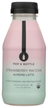 POP AND BOTTLE Organic Strawberry Matcha Almond Latte, 11 FZ