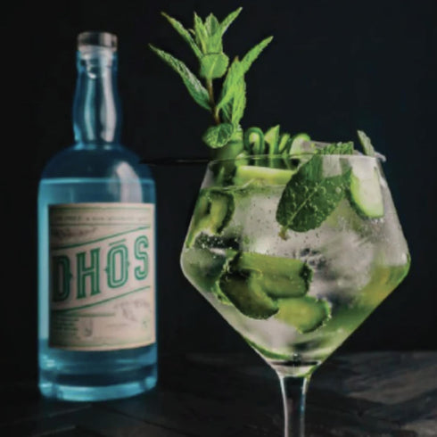 5 Pack 750 ML Dhos Handcrafted Non-Alcoholic Gin w Fever Tree Club Soda - Keto-Friendly, Zero Sugar, Zero Calories