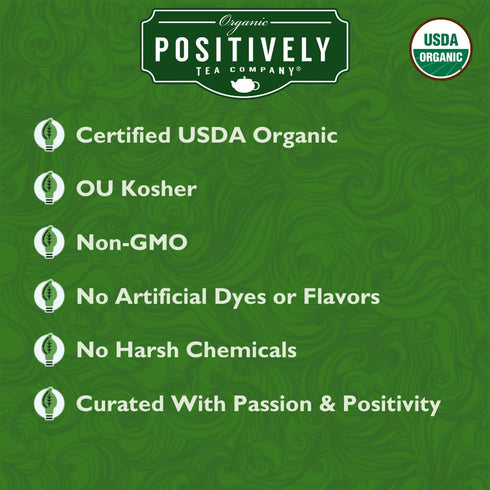 4 Organic Positively Tea Company, Irish Breakfast Black Tea, Loose Leaf, Ounce