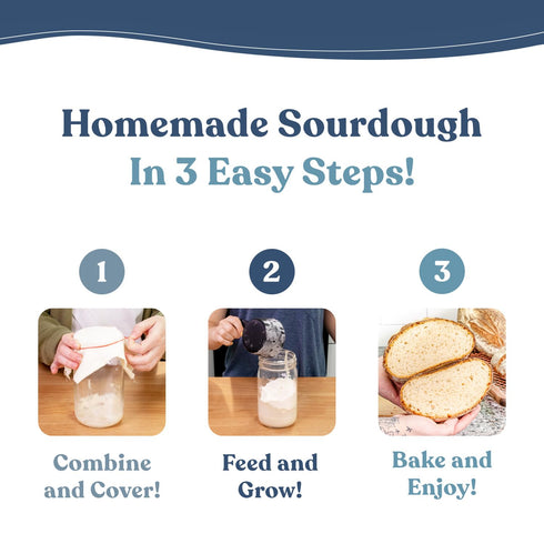 Artisan Sourdough Starter Culture | Dehydrated Starter for Bread Baking | Unbleached Rye Flour | Perfect for Beginners