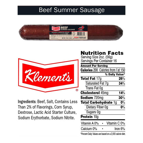 Klement's 100% Summer 1.625-lb Klements Beef Sausage