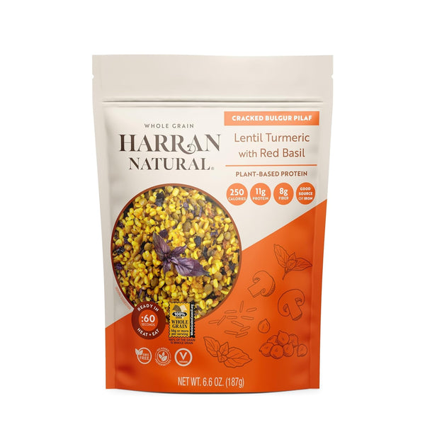 Harran Natural Whole Grain Bulgur Pilaf, High Protein, Lentil Turmeric with Red