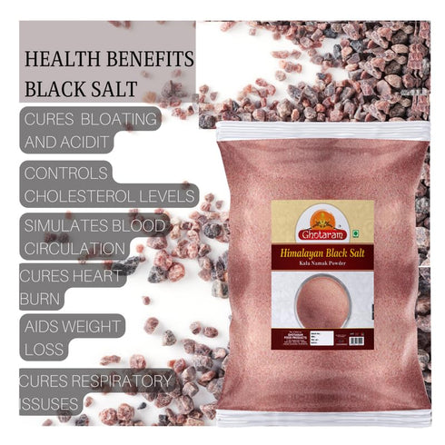GHOTARAM Needs-200GM*1Pack Fresh Himalayan Black Salt Powder, Black Rock Salt Powder [All Natural, Sulphur-Rich, Kala
