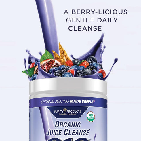 4 30 Purity Products OJC Blueberry Detox - Certified Organic Juice Cleanse Bloat + Gas Relief- Ft. OptiBiome
