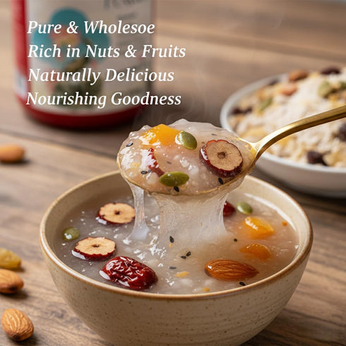 JKPDAMZ 500g Nut and Lotus Root Powder Lotus Seed Soup, Ready to Eat Breakfast