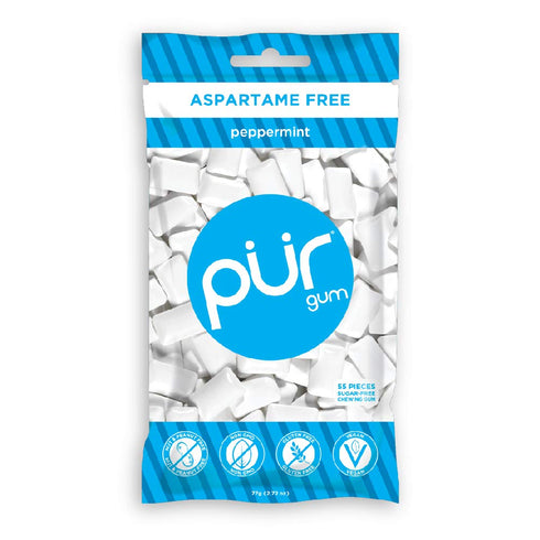 Pur Gum Variety Pack, Peppermint, Pomegranate Mint, Spearmint, Wintergreen, 55 Pieces each