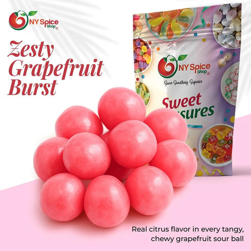 5 NY Spice Shop Super Sour Candy Balls Pound Sour Candy Gifts - Grapefruit Candy Sour Balls - Sweet Tart Chewy Snacks