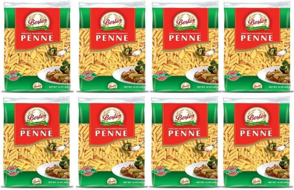 Generic Penne Pasta ByBesler, Durum Wheat Semolina, 16 Oz, Pack of 8
