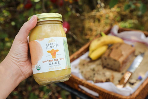 16 oz Spring Sunrise Organic Brown Ghee - Grass Fed Clarified Butter - Keto & Paleo Friendly, Lactose & Gluten Free