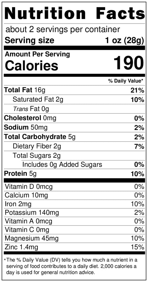 180 (1.7 OZ) Natural Air Roasted Jumbo Pepper Cashews Grade