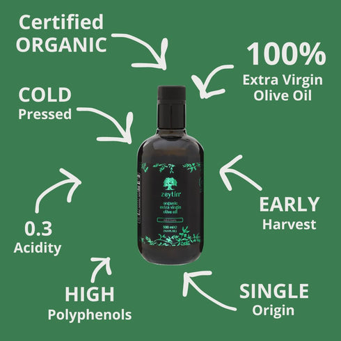 2024 2024 Packaging (16.9fl oz 1 Pack) Zeytin Olive Oil Extra Virgin - GOLD MEDAL & Early Harvest - Fresh Harvest