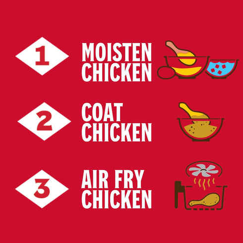 5 oz (Pack 6) 2 lbs Louisiana Fish Fry, Air Fryer Chicken Coating Mix, of Each Box Coats of Chicken - Easy to Cook Air