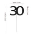 Sumerk 24PCS 30 Cupcake Toppers, Black Glitter 30th Birthday Cupcake Picks, Anniversary Party Decorations
