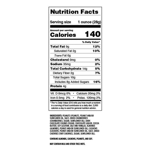 14 oz Second Nature Wholesome Medley Trail Mix - Healthy Nuts Snacks Blend - Resealable Pouch
