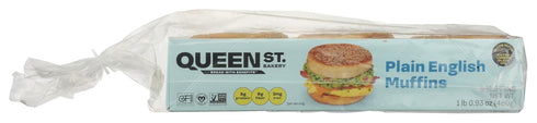 Queen St. Bakery 6 Count Plain Superfood English Muffins Vegan, Protein & Fibre, Gluten-Free, Allergen Free English