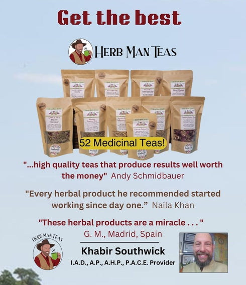 FIBROID TEA Organic Herbal Blend for Hormonal Balance & Uterine Tissue Health by Master Herbalist Khabir, Non-GMO, No