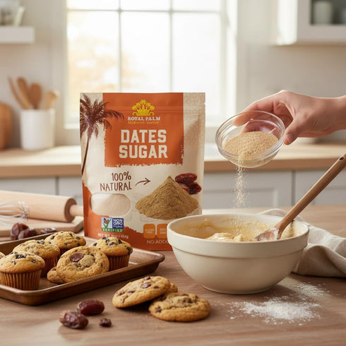 100% 16 oz Royal Palm Pure Date Sugar Natural Sweetener & Palm Sugar Alternative - Vegan, Gluten-Free, Non-GMO & Kosher