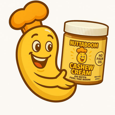 Nuttaboom 8oz Cashew Cream Spread Natural Nut Butter with Shea Butter & Organic Coconut Oil, No Palm Oil, Healthy Bread