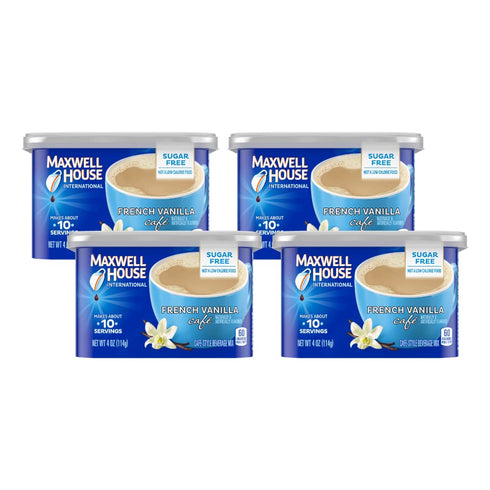 Maxwell House International French Vanilla Sugar Free Cafe Beverage Mix 4 oz